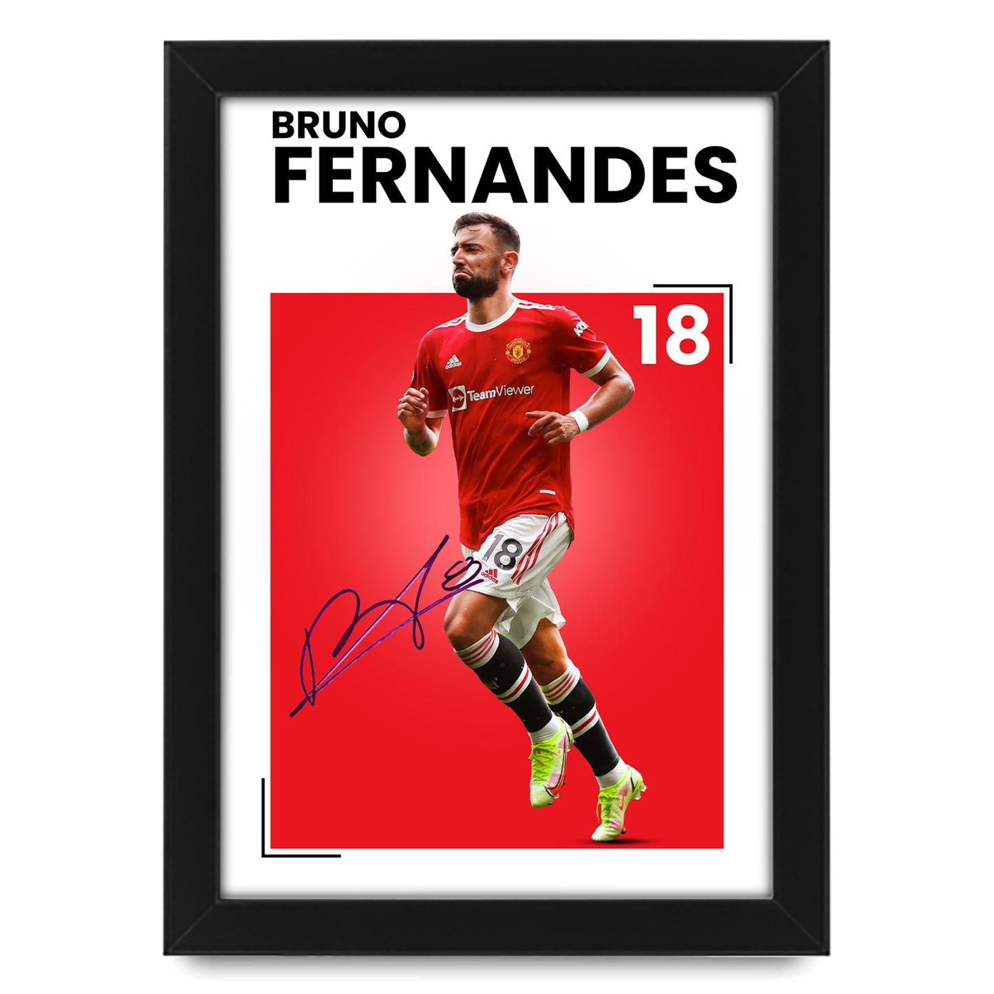 Bruno Fernandes Signed Poster Print - Limited Edition Autograph Fan Gift - Collectible Football Memorabilia - Manchester United FC