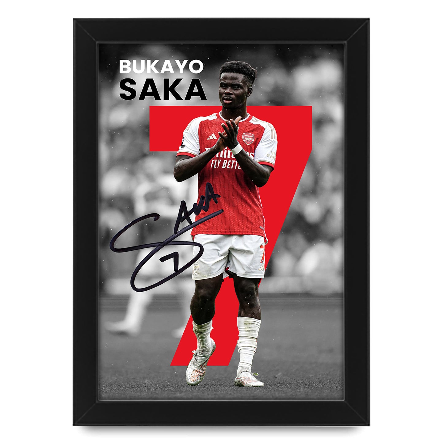 Bukayo Saka Signed Arsenal Football Poster - Limited Edition Autographed Memorabilia