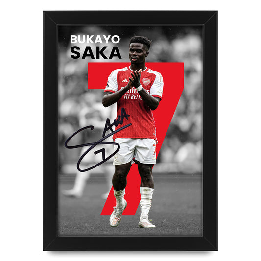 Bukayo Saka Signed Arsenal Football Poster - Limited Edition Autographed Memorabilia