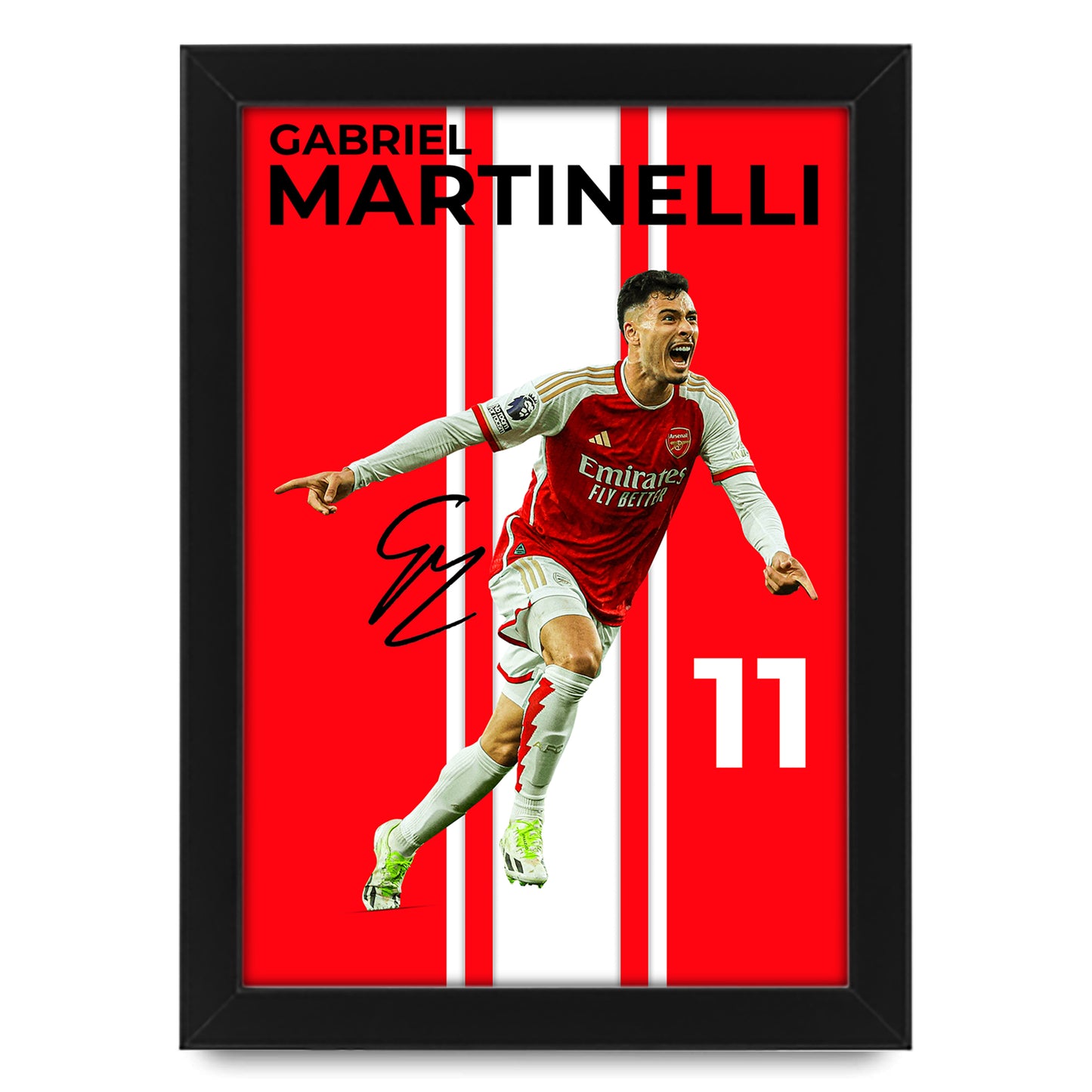 Gabriel Martinelli Signed Poster Print - Limited Edition Autographed Memorabilia - Perfect Fan Gift for Arsenal FC Supporters