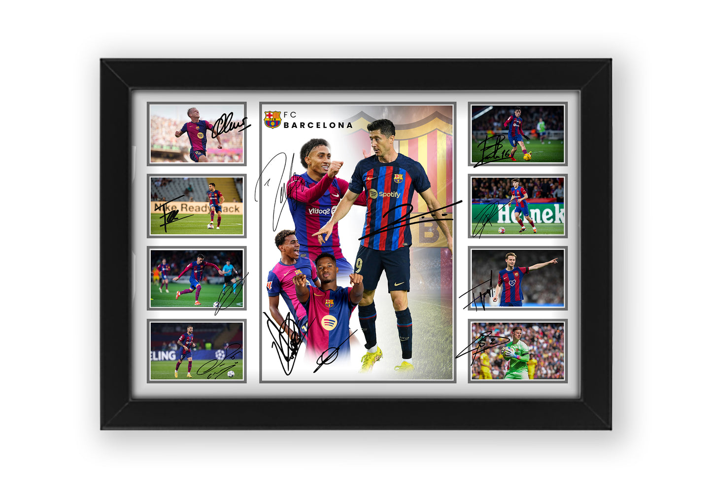 Barcelona Football Club 2024-25 FCB Team Merchandise Signed Poster Print - Limited Edition Autograph