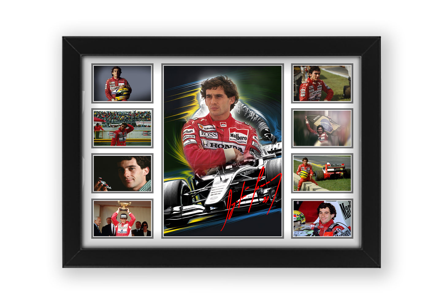 Ayrton Senna Limited Edition Poster - Autographed Print, F1 Racing Driver, Motorsports Memorabilia - Unique Gift for Fans, Collectible Artwork