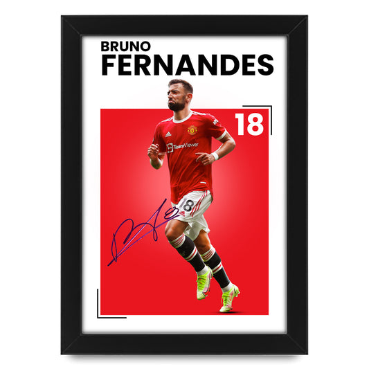 Bruno Fernandes Signed Poster Print - Limited Edition Autograph Fan Gift - Collectible Football Memorabilia - Manchester United FC