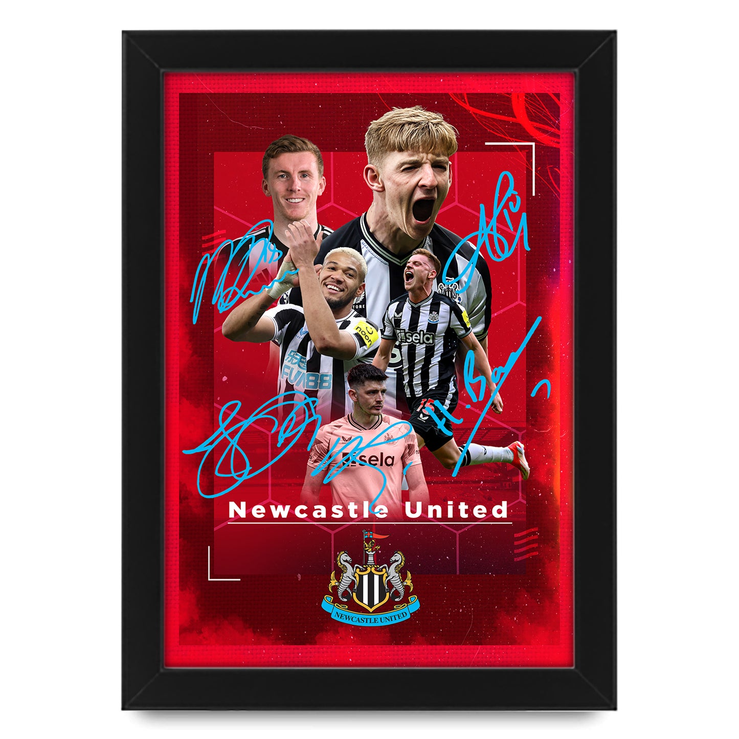 Newcastle United FC 2024-25 Stars Merchandise Signed Poster Print- Limited Edition Autograph Football Fan Gift