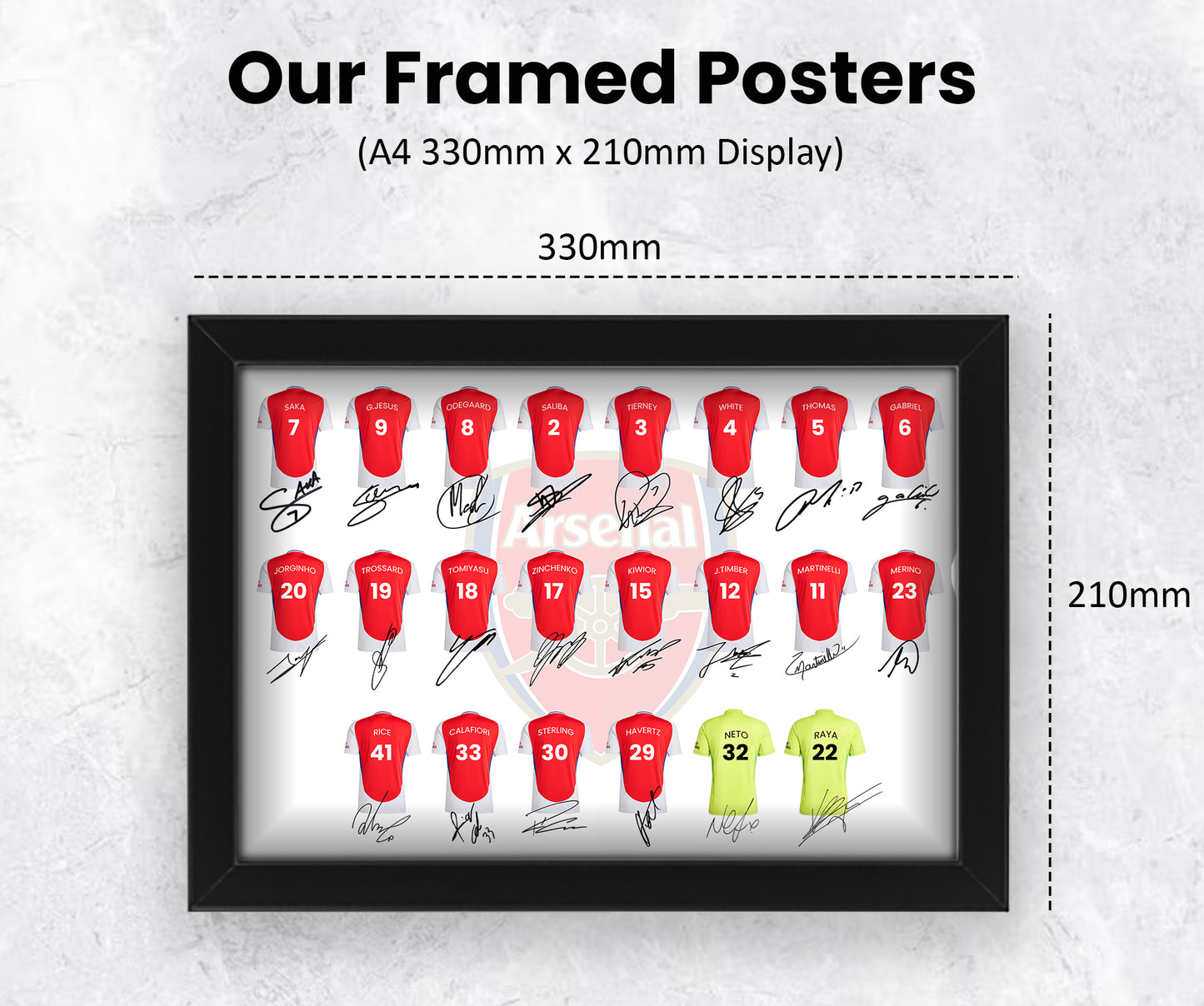 Arsenal Team 2024-25 Signed Poster Print - Limited Edition Autograph Fan Gift – Collectible Memorabilia Merchandise