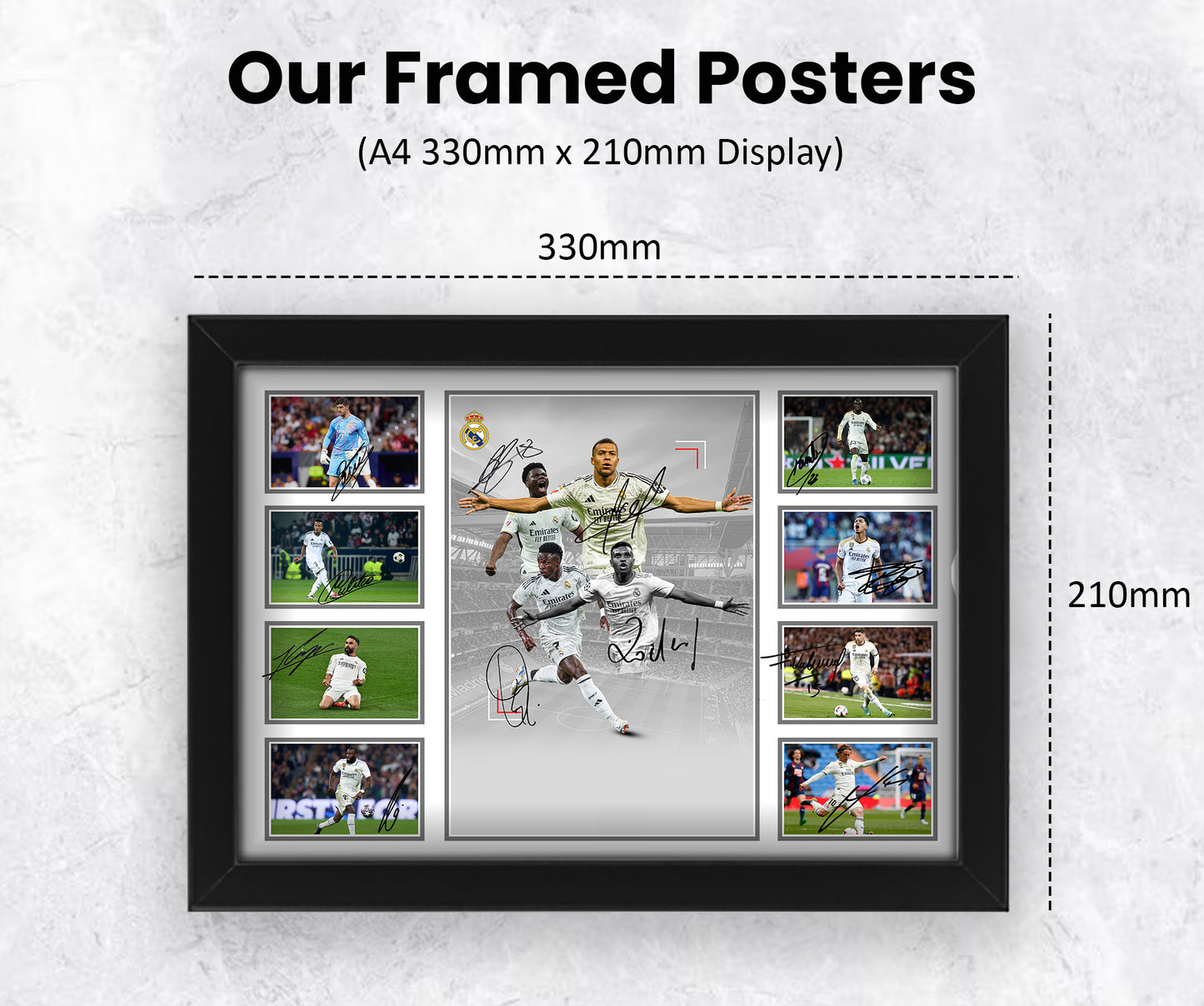 Real Madrid Signed Poster Print 2024-25 - Limited Edition Team Merchandise | Autograph Fan Gift, Collectible Memorabilia, La Liga Champions