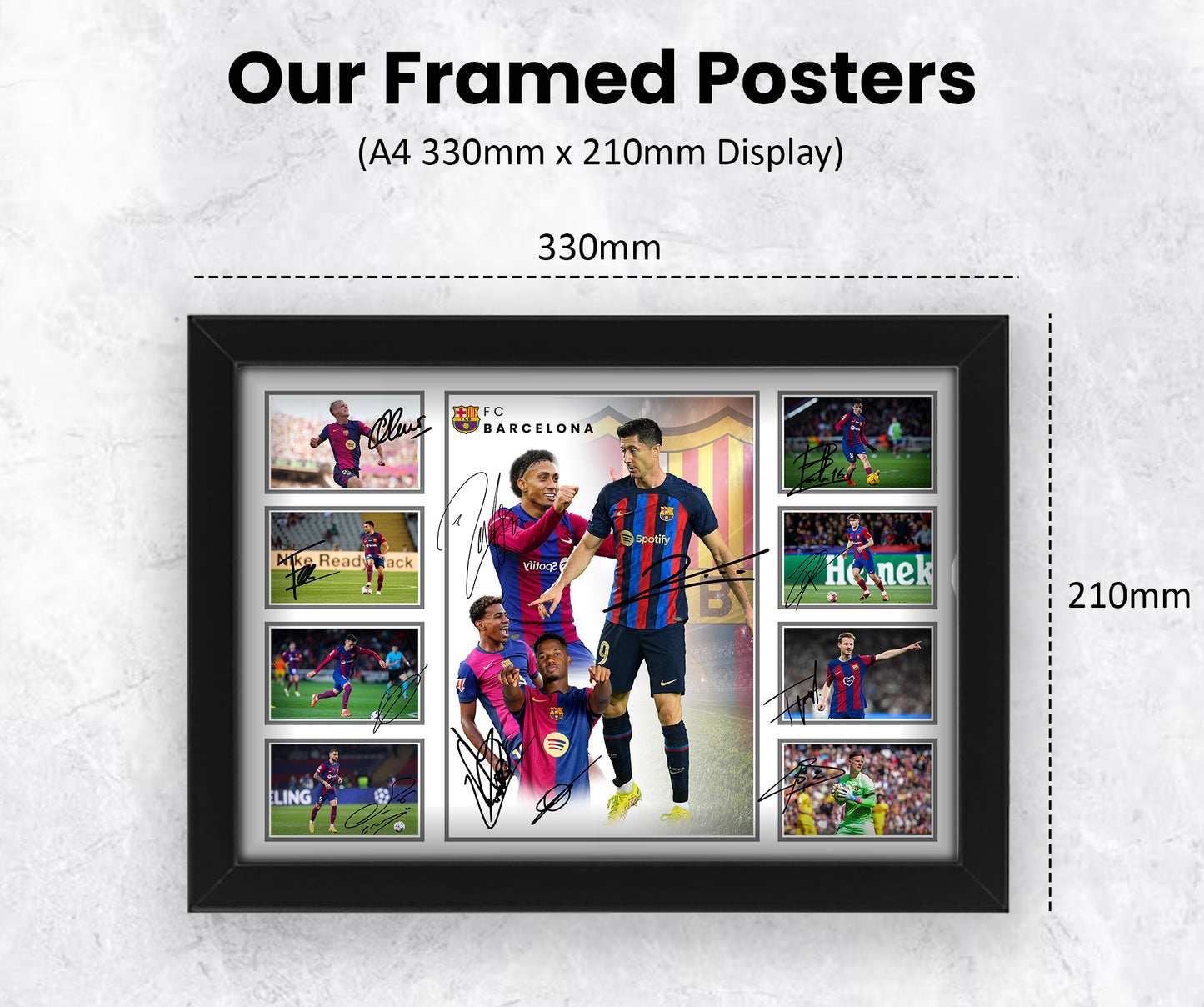 Barcelona Football Club 2024-25 FCB Team Merchandise Signed Poster Print - Limited Edition Autograph