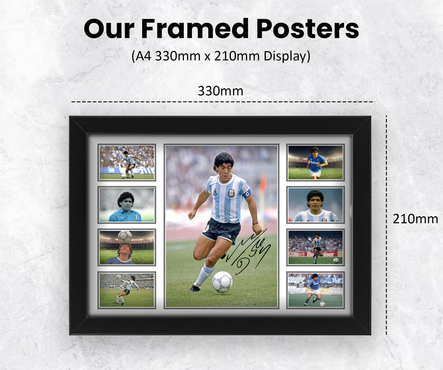 Diego Maradona Argentine Football Signed Poster Print- Limited Edition Autograph Fan Gift – Collectible Memorabilia Merchandise