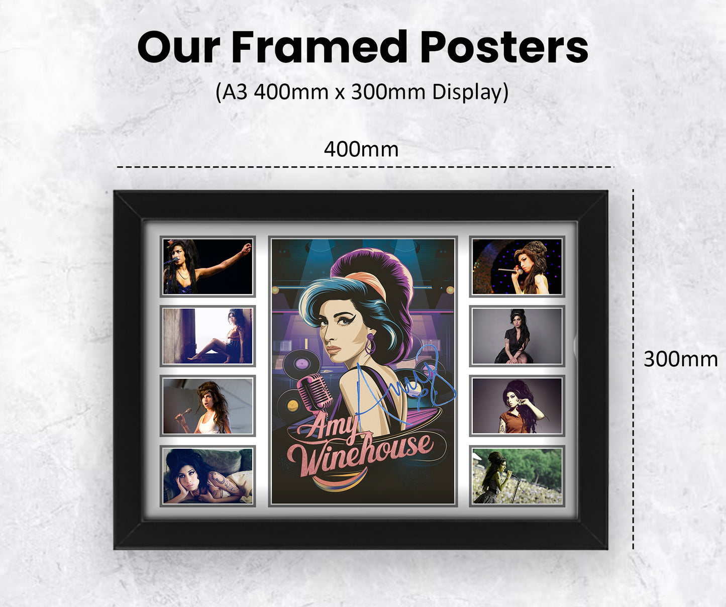 Amy Winehouse Signed Poster Print | Limited Edition Collectible Memorabilia | Fan Gift with Autograph