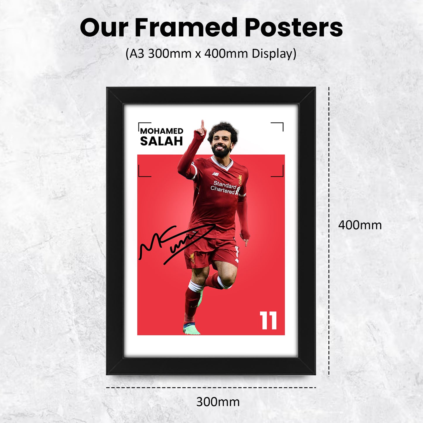 Mohamed Salah Signed Poster Print - Limited Edition Autographed Collectible Memorabilia | Liverpool FC Fan Gift