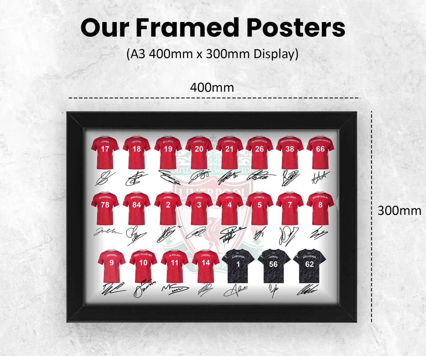 Liverpool Team 2024-25 Signed Poster Print- Limited Edition Autograph Fan Gift