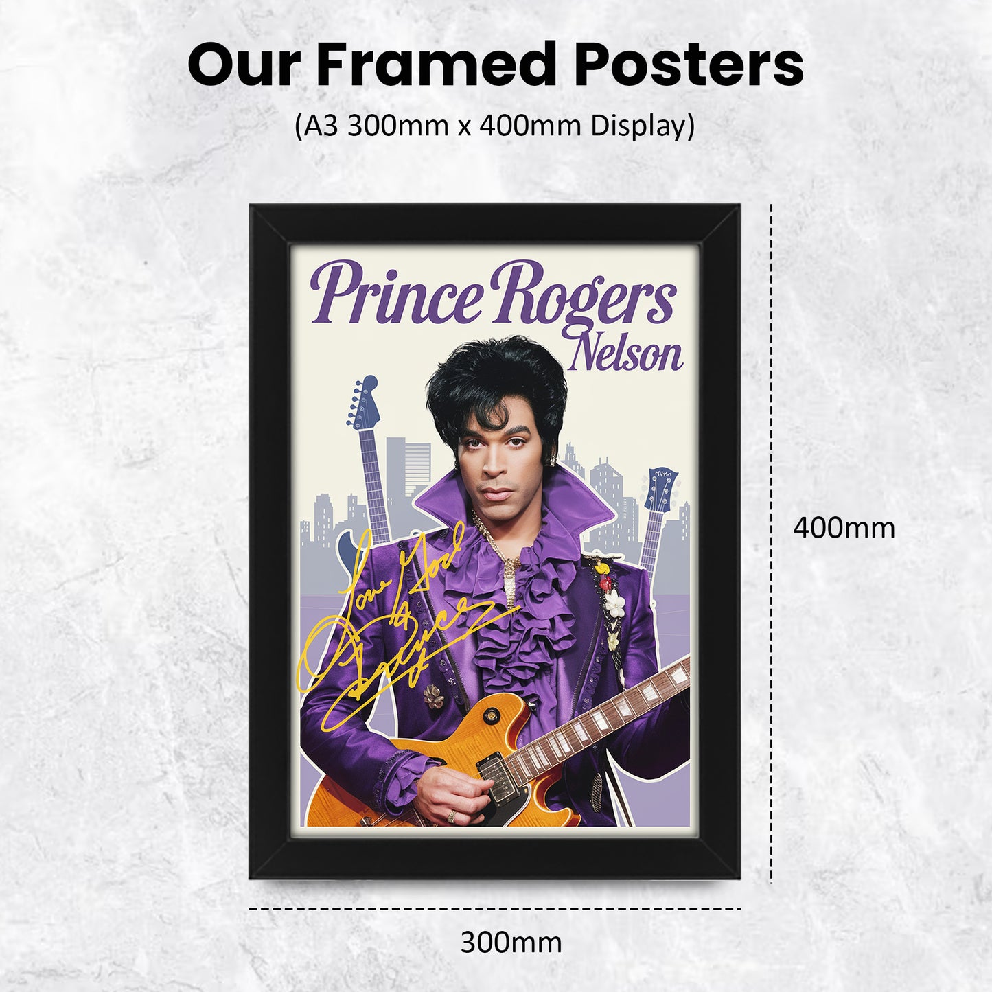 Prince Rogers Nelson Signed Poster Print | Limited Edition Collectible Memorabilia | Fan Gift for Home or Office Decor