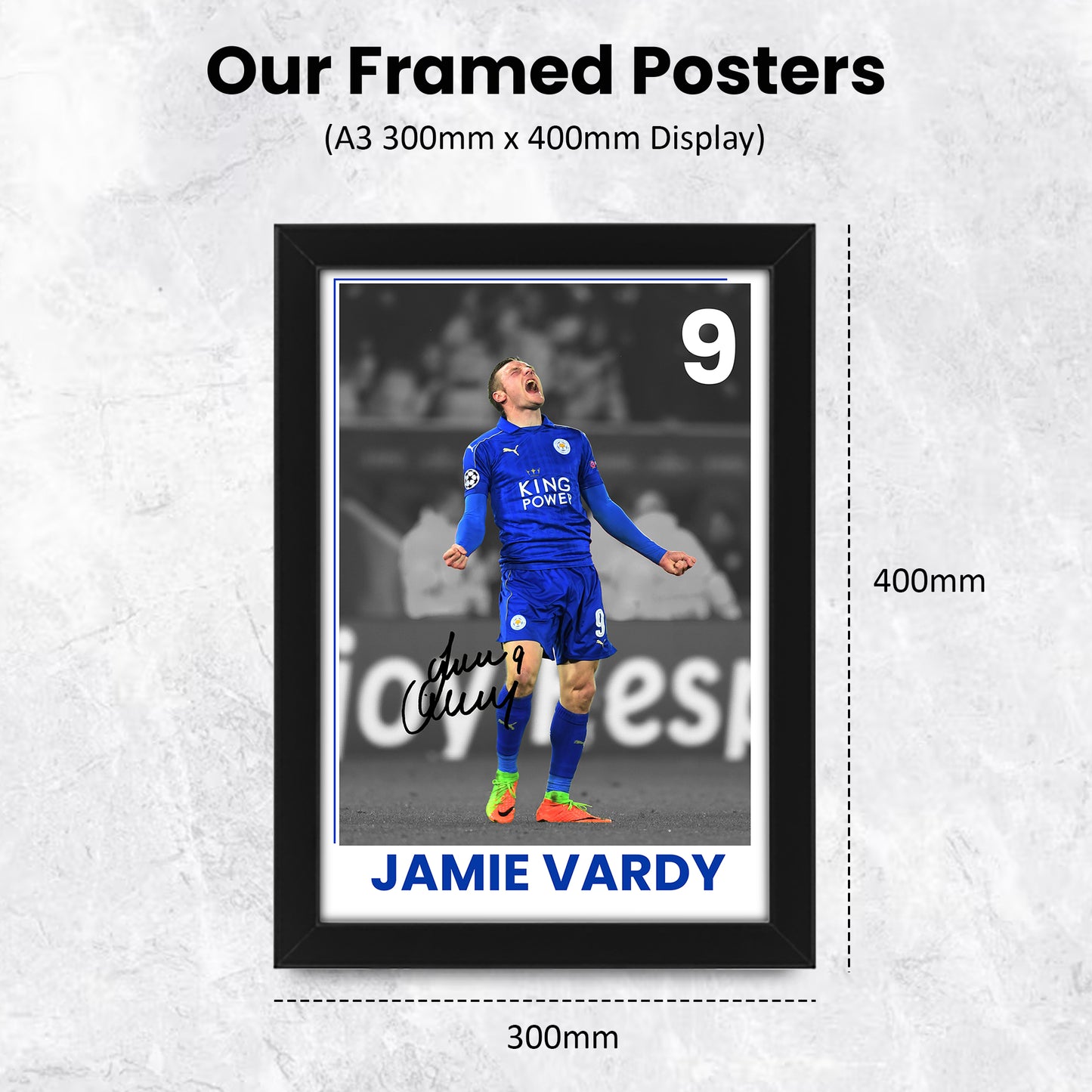 Jamie Vardy Signed Poster Print - Limited Edition Autographed Collectible Memorabilia