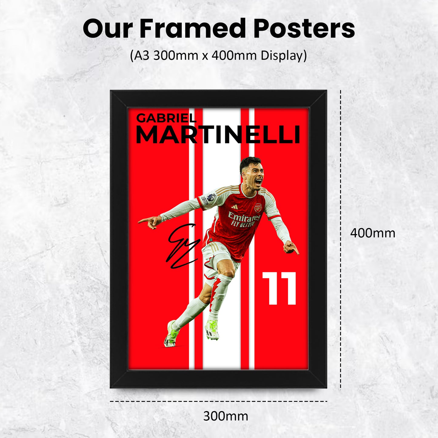 Gabriel Martinelli Signed Poster Print - Limited Edition Autographed Memorabilia - Perfect Fan Gift for Arsenal FC Supporters
