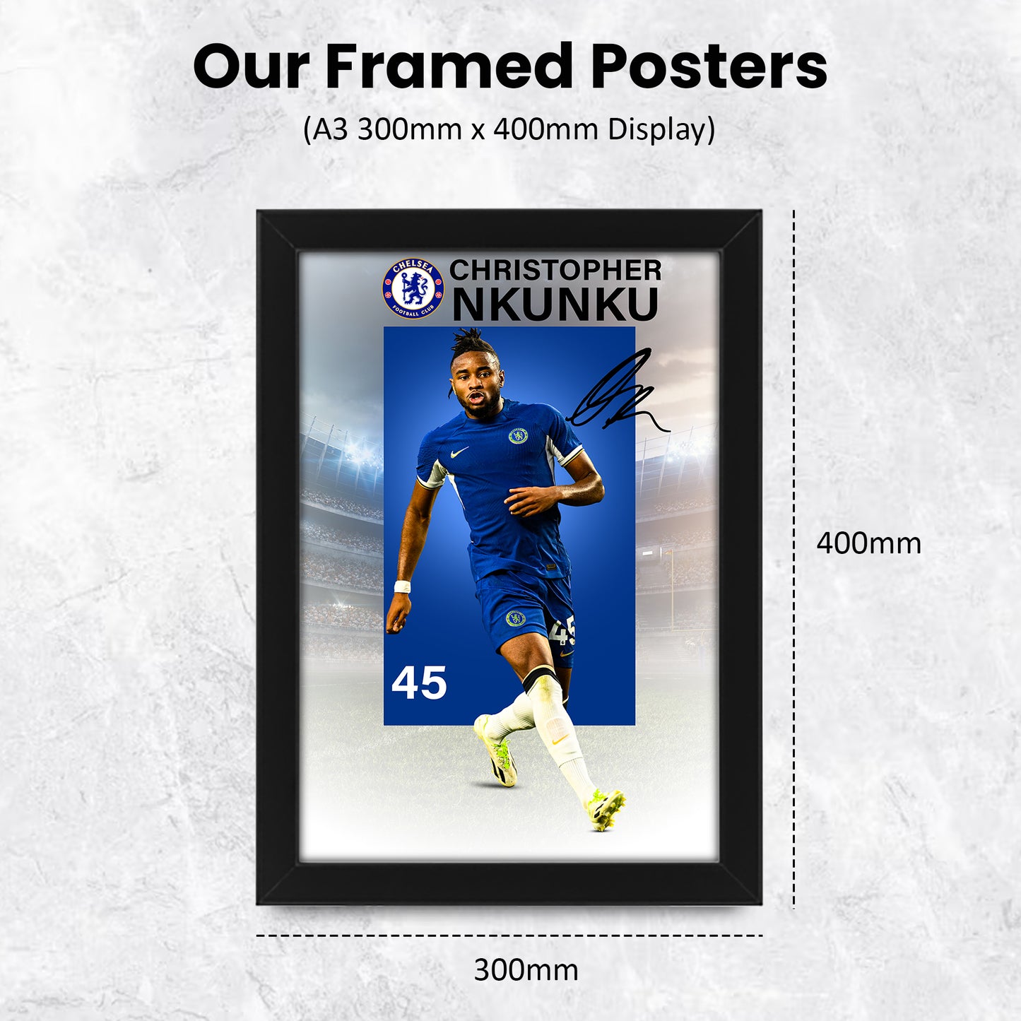 Christopher Nkunku Signed Poster Print - Limited Edition Autograph - Chelsea FC Memorabilia