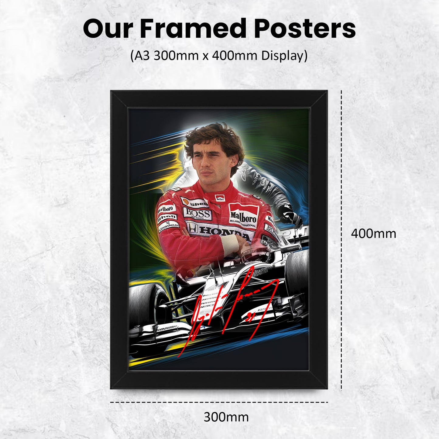 Ayrton Senna Signed Limited Edition Poster | F1 Racing Legend Collectible Memorabilia | Autographed Fan Gift