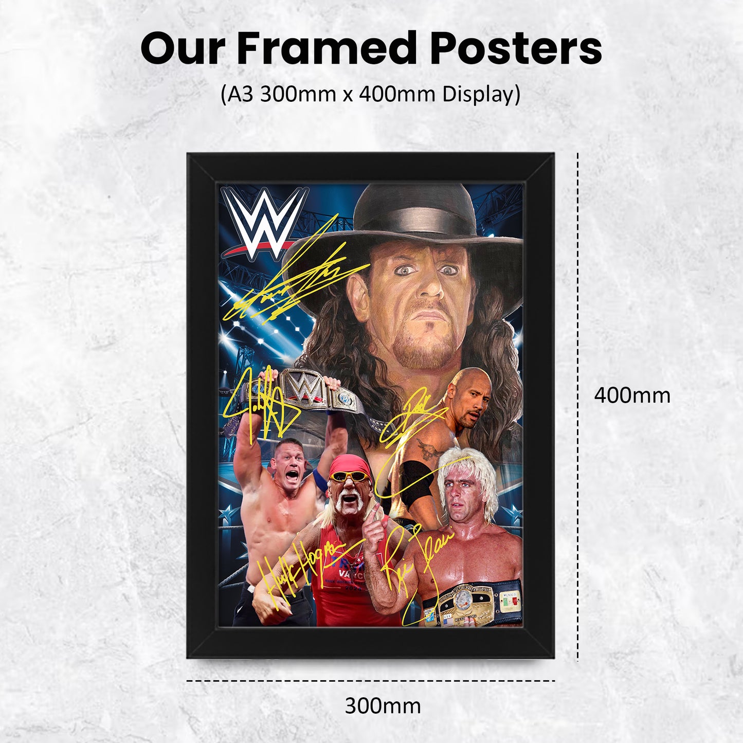 WWE Wrestling Signed Poster Print – Limited Edition Autograph | Iconic WWE Legends Memorabilia | Fan Gift for Collectors