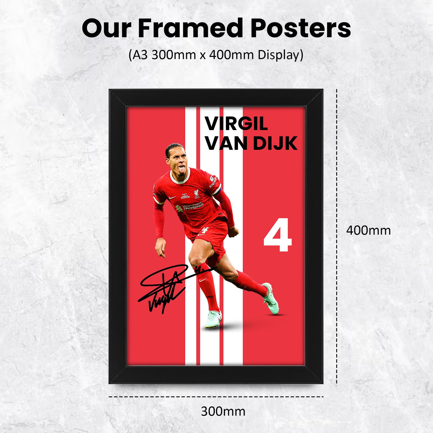 Virgil van Dijk Signed Poster Print - Limited Edition Autograph - Liverpool FC Memorabilia - Collectible Gift for Fans