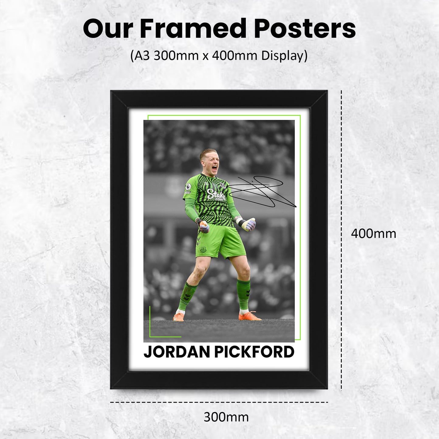 Jordan Pickford Signed Poster Print - Limited Edition Autograph Fan Gift