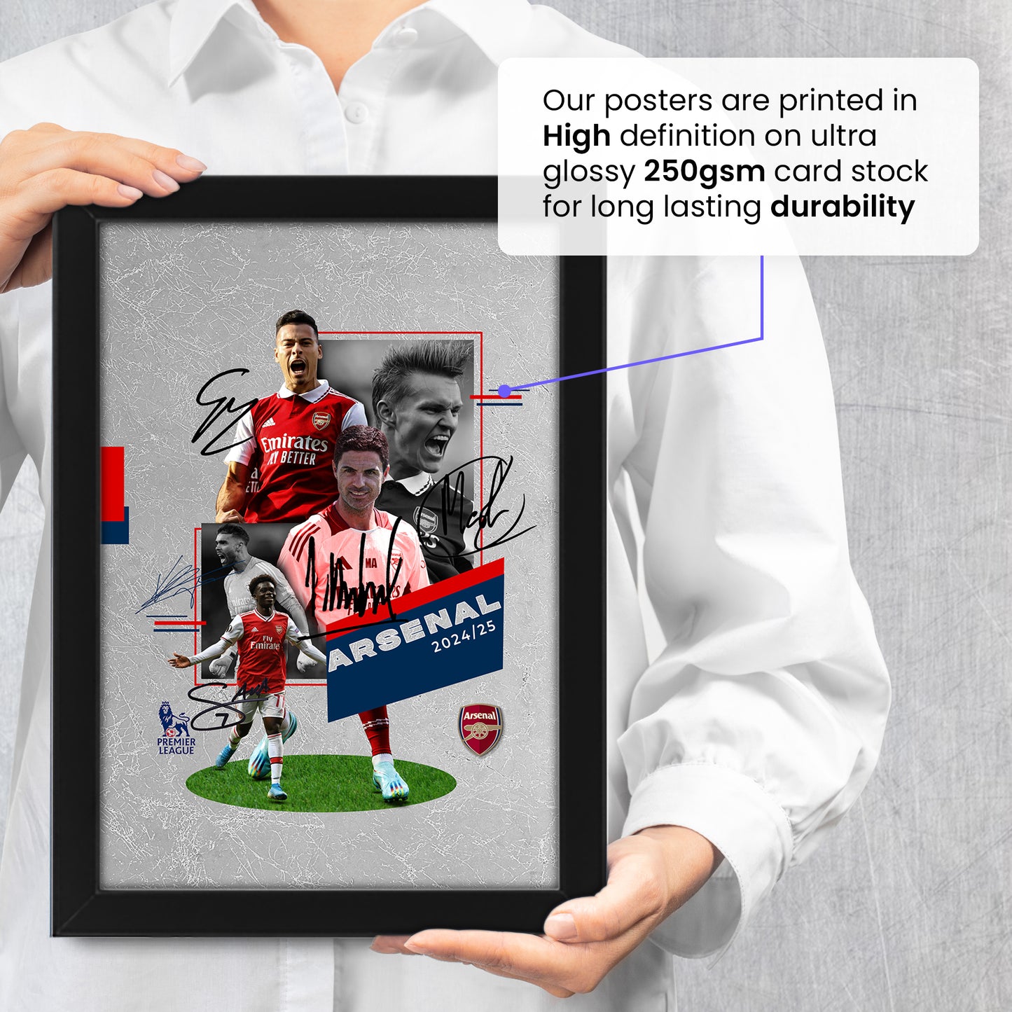 Arsenal Football Club 2024-25 Star Merchandise Signed Poster Print- Limited Edition Autograph Football Fan Gift