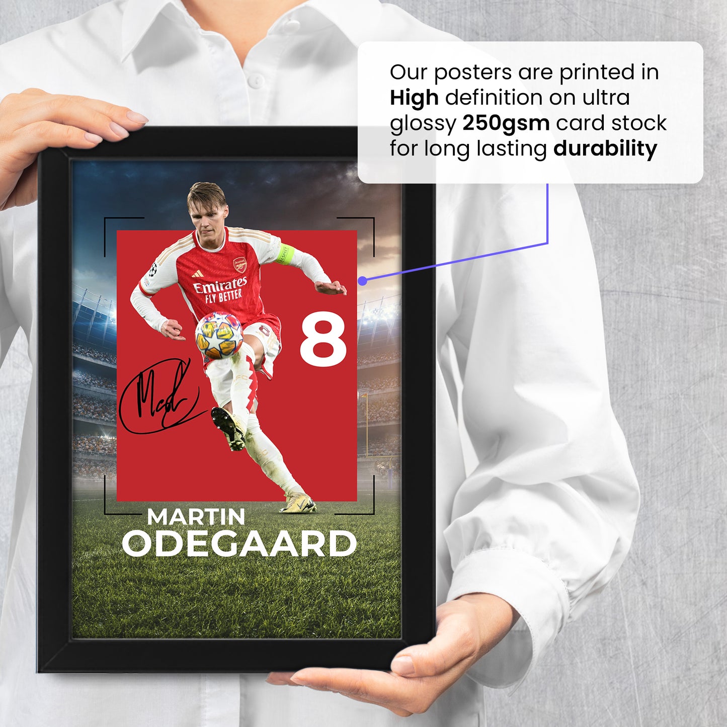 Martin Odegaard Signed Poster Print - Limited Edition Autographed Collectible Memorabilia Merchandise for Arsenal FC Fans