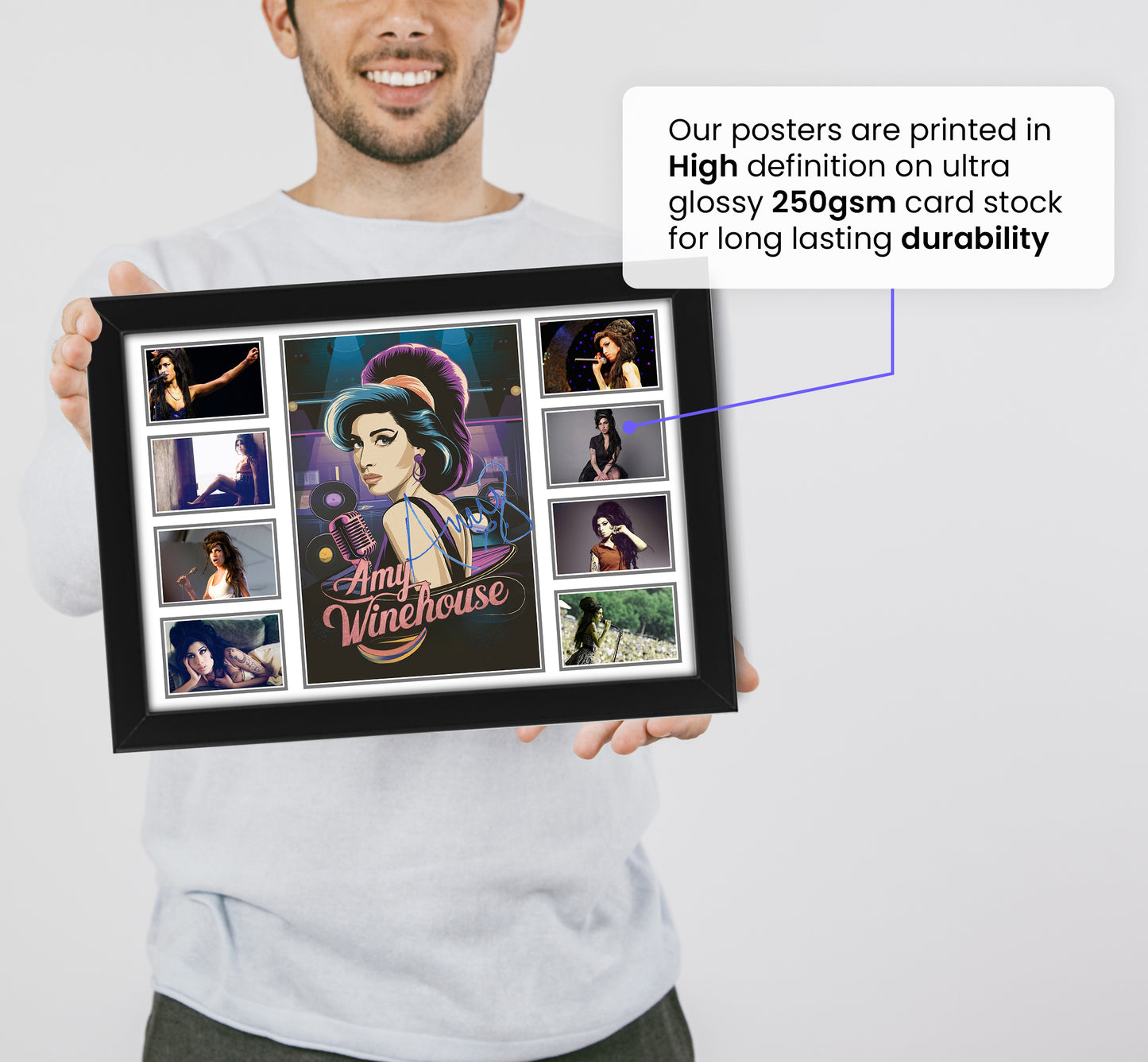 Amy Winehouse Signed Poster Print | Limited Edition Collectible Memorabilia | Fan Gift with Autograph