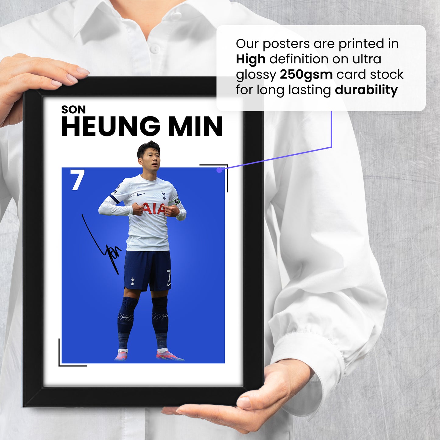 Son Heung-min Signed Poster Print - Limited Edition Autograph Fan Gift - Collectible Football Memorabilia