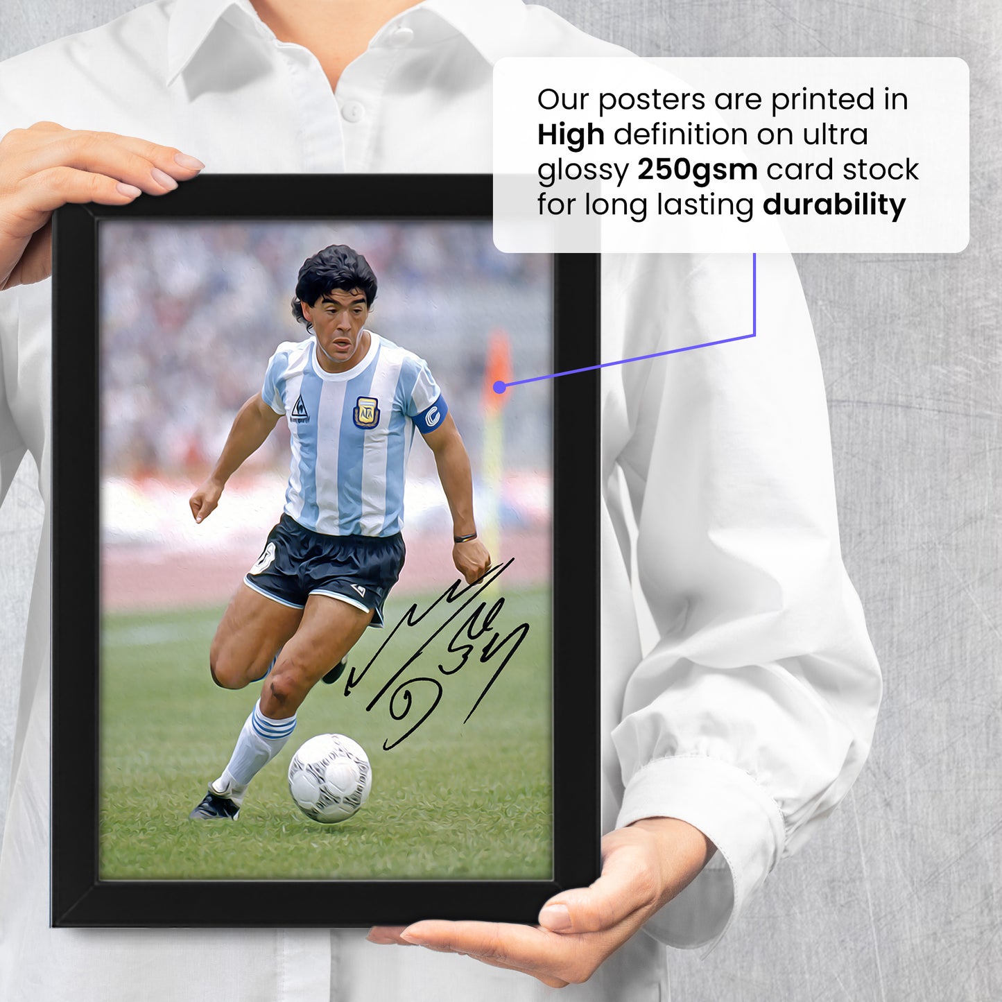 Diego Maradona Argentine Football Legend Poster - Limited Edition Autograph Print