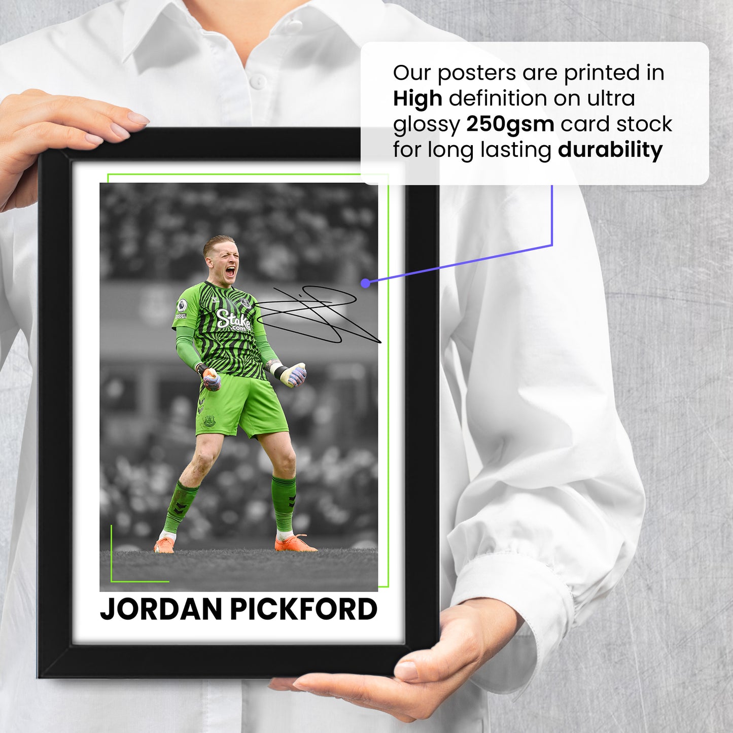 Jordan Pickford Signed Poster Print - Limited Edition Autograph Fan Gift