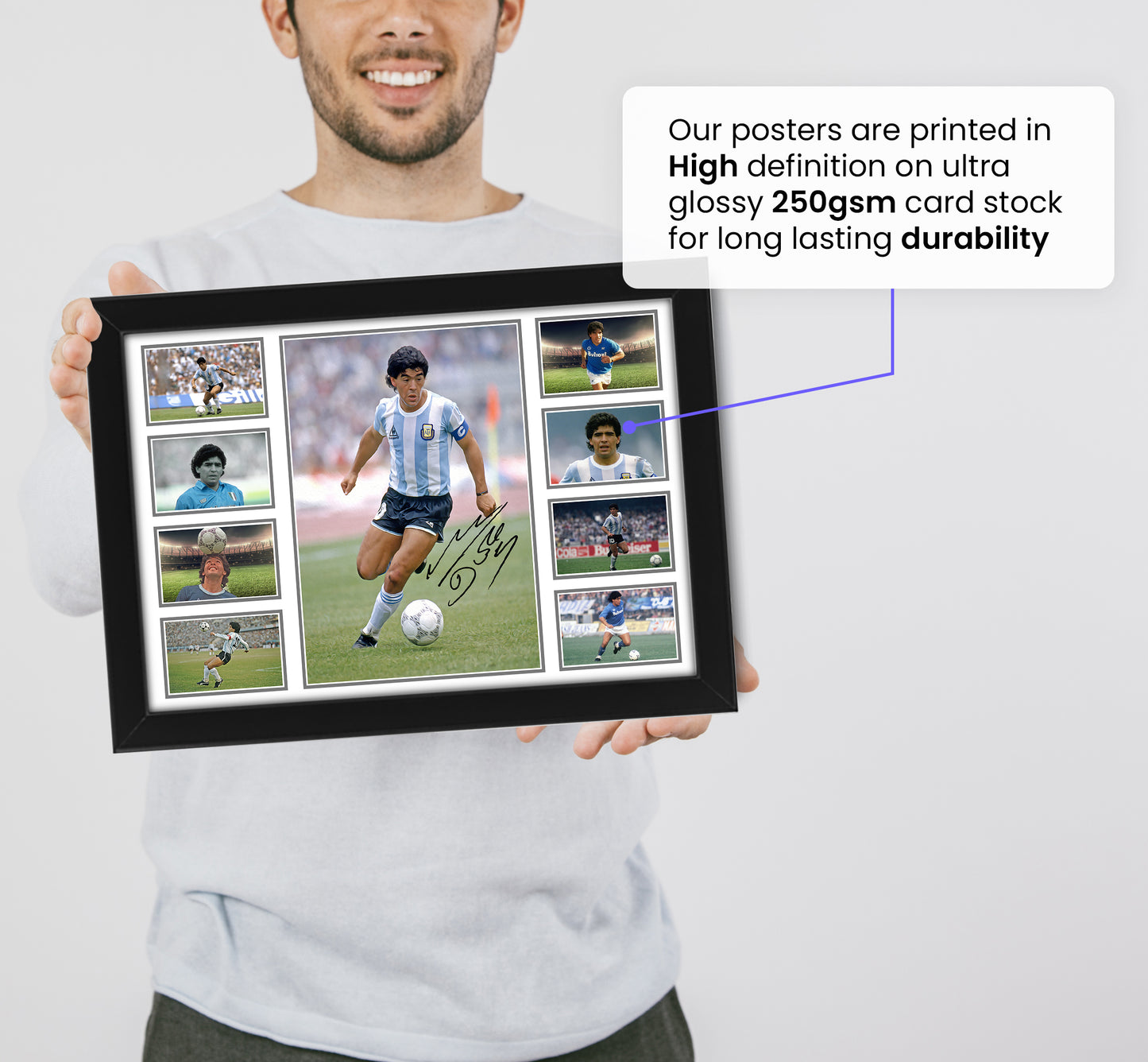 Diego Maradona Argentine Football Signed Poster Print- Limited Edition Autograph Fan Gift – Collectible Memorabilia Merchandise