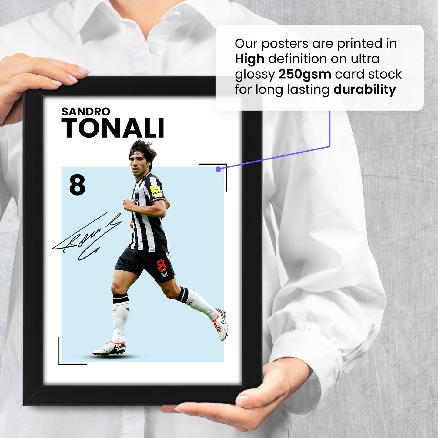 Sandro Tonali Newcastle United Signed Poster Print | Limited Edition Autograph | Football Memorabilia | Soccer Fan Gift