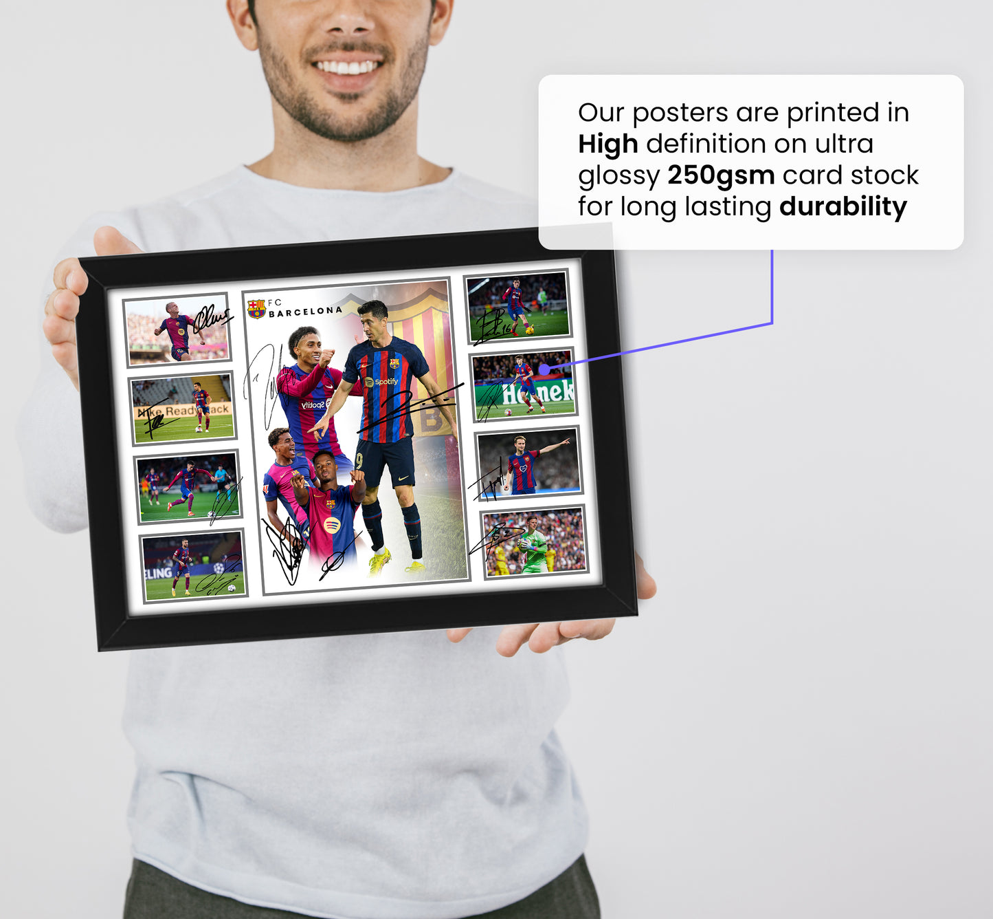 Barcelona Football Club 2024-25 FCB Team Merchandise Signed Poster Print - Limited Edition Autograph