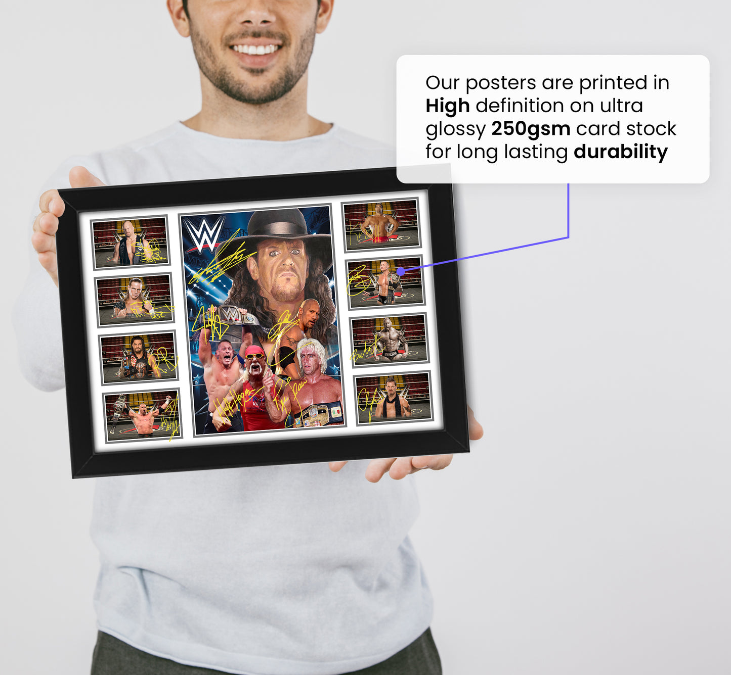 WWE Wrestling Signed Poster Print | Limited Edition Autograph Fan Gift | Collectible Memorabilia Merchandise