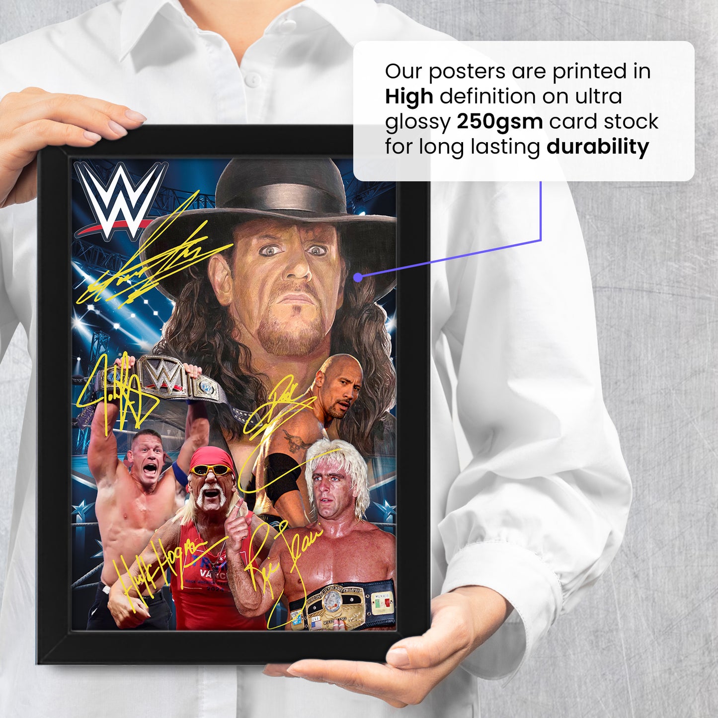 WWE Wrestling Signed Poster Print – Limited Edition Autograph | Iconic WWE Legends Memorabilia | Fan Gift for Collectors