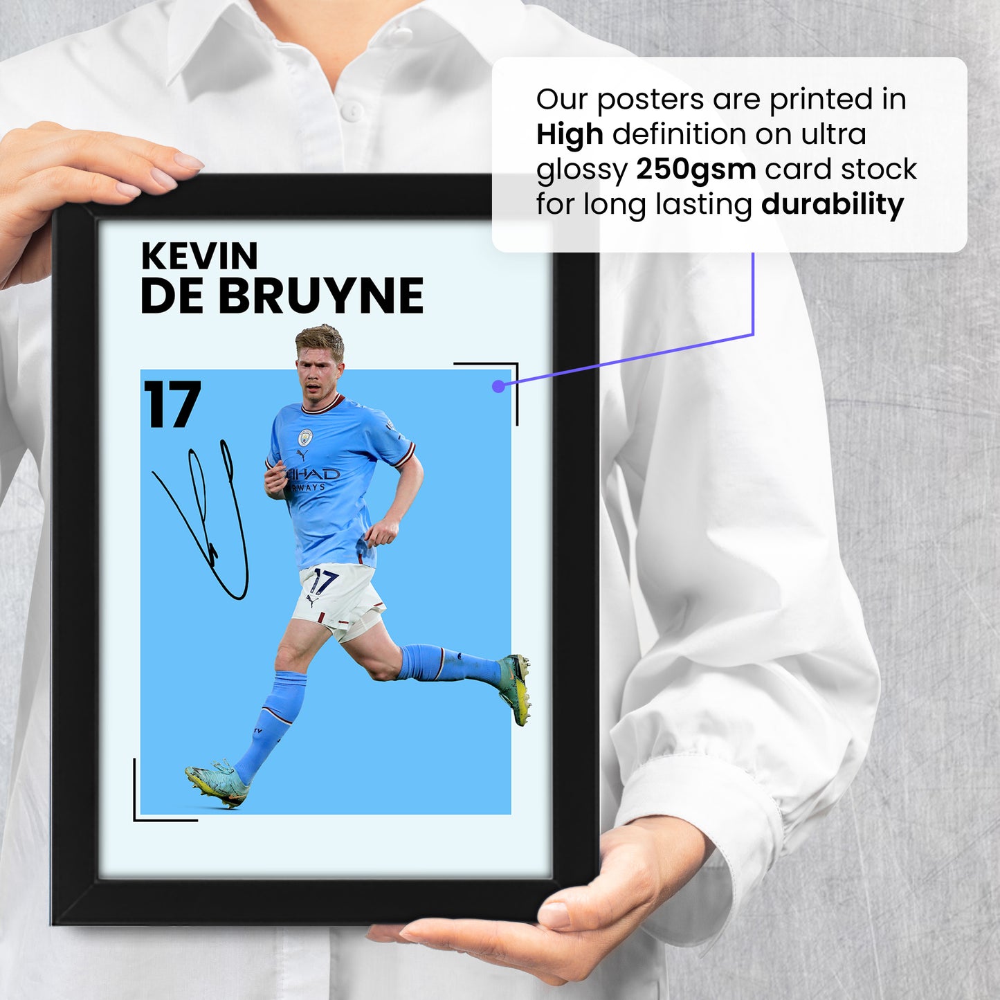 Kevin De Bruyne Signed Poster Print – Limited Edition Autographed Memorabilia | Manchester City FC