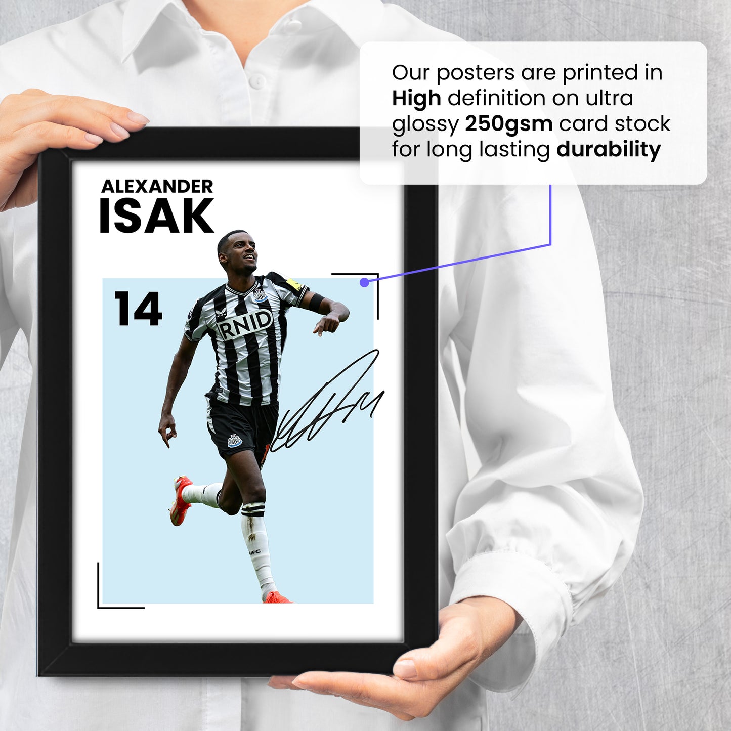 Alexander Isak Signed Poster Print | Limited Edition Autographed Football Memorabilia | Newcastle United FC