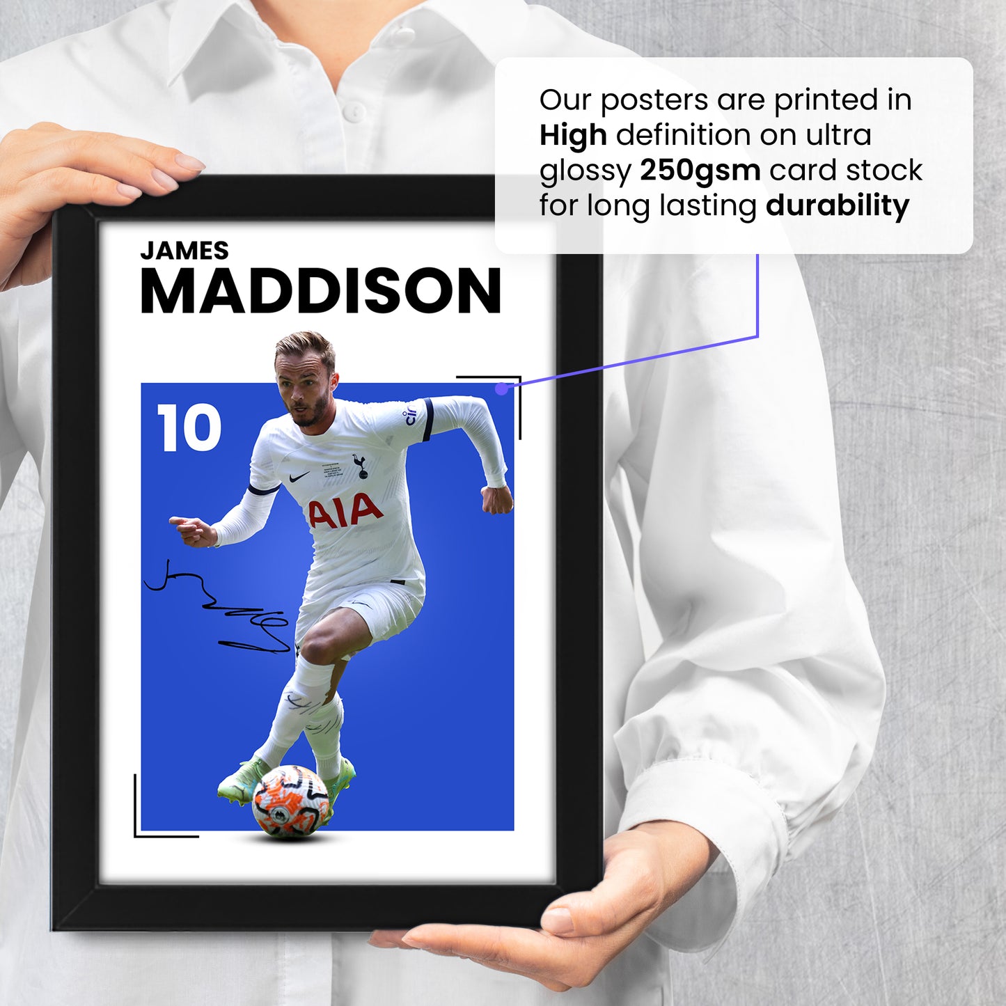James Maddison Tottenham Hotspur Signed Poster Print- Limited Edition Autograph Fan Gift
