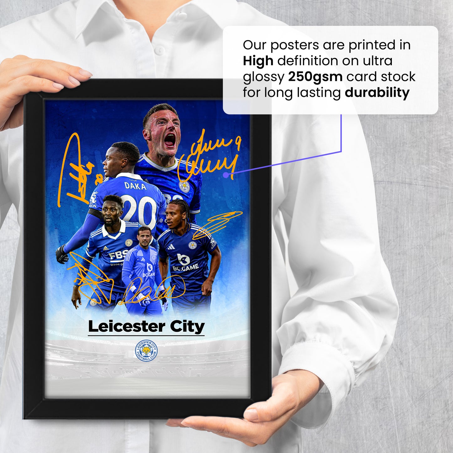 Leicester City Football Club 2024-25 Stars Merchandise Signed Poster Print- Limited Edition Autograph Football Fan Gift