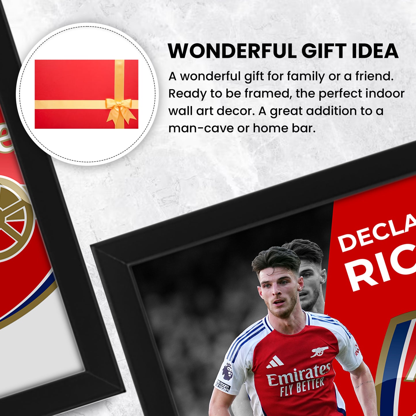Declan Rice Signed Arsenal Football Poster - Limited Edition Autographed Memorabilia - Unique Gift for Fans
