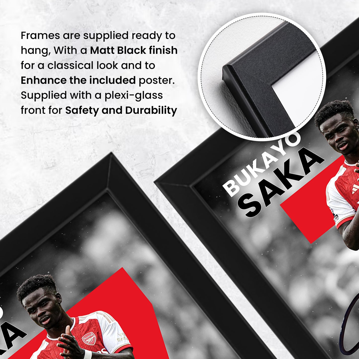Bukayo Saka Signed Arsenal Football Poster - Limited Edition Autographed Memorabilia