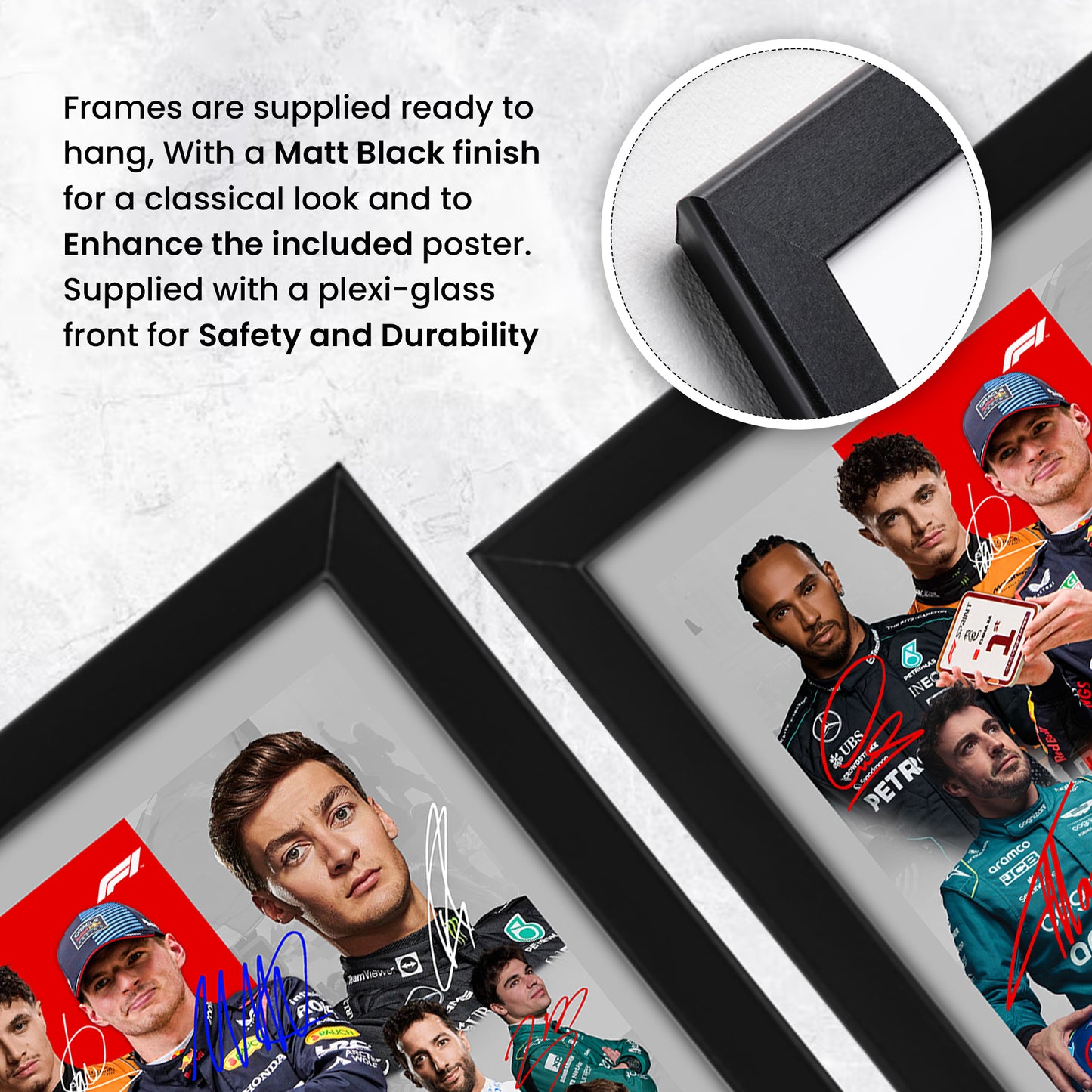Formula 1 2024 Grand Prix Season Top 13 Drivers Signed Poster Print- Limited Edition Autograph Fan Gift – Collectible F1