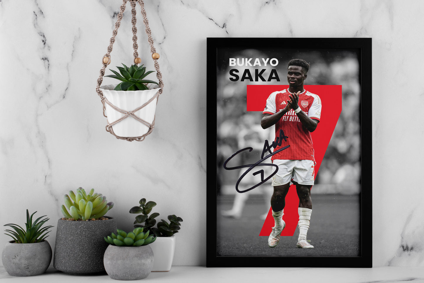 Bukayo Saka Signed Arsenal Football Poster - Limited Edition Autographed Memorabilia