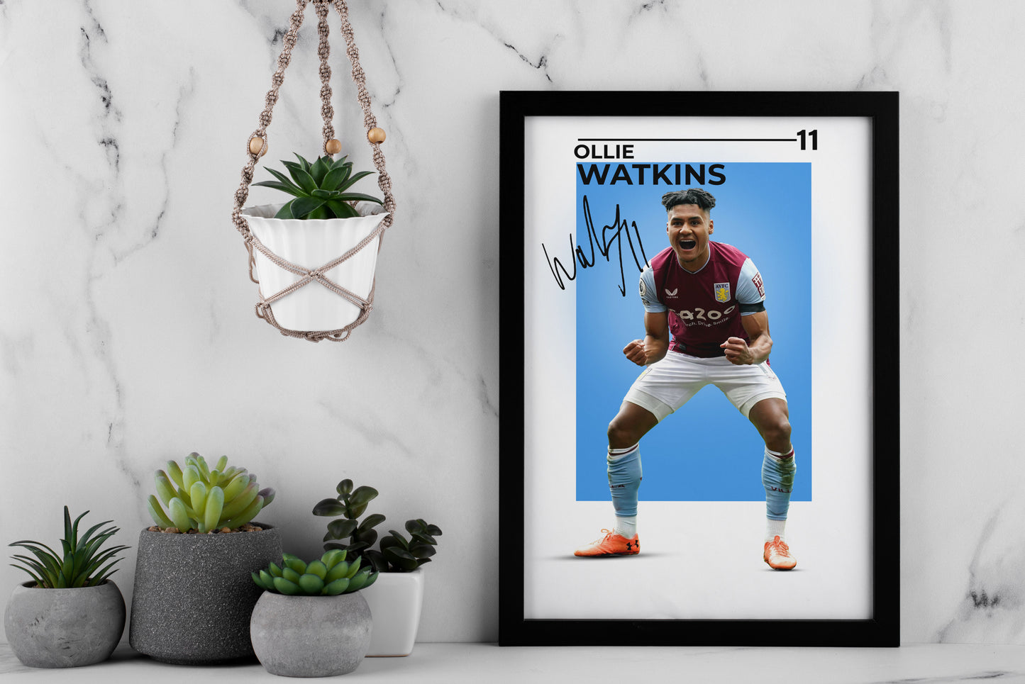 Ollie Watkins Signed Poster Print - Aston Villa FC Football Star Autographed Memorabilia