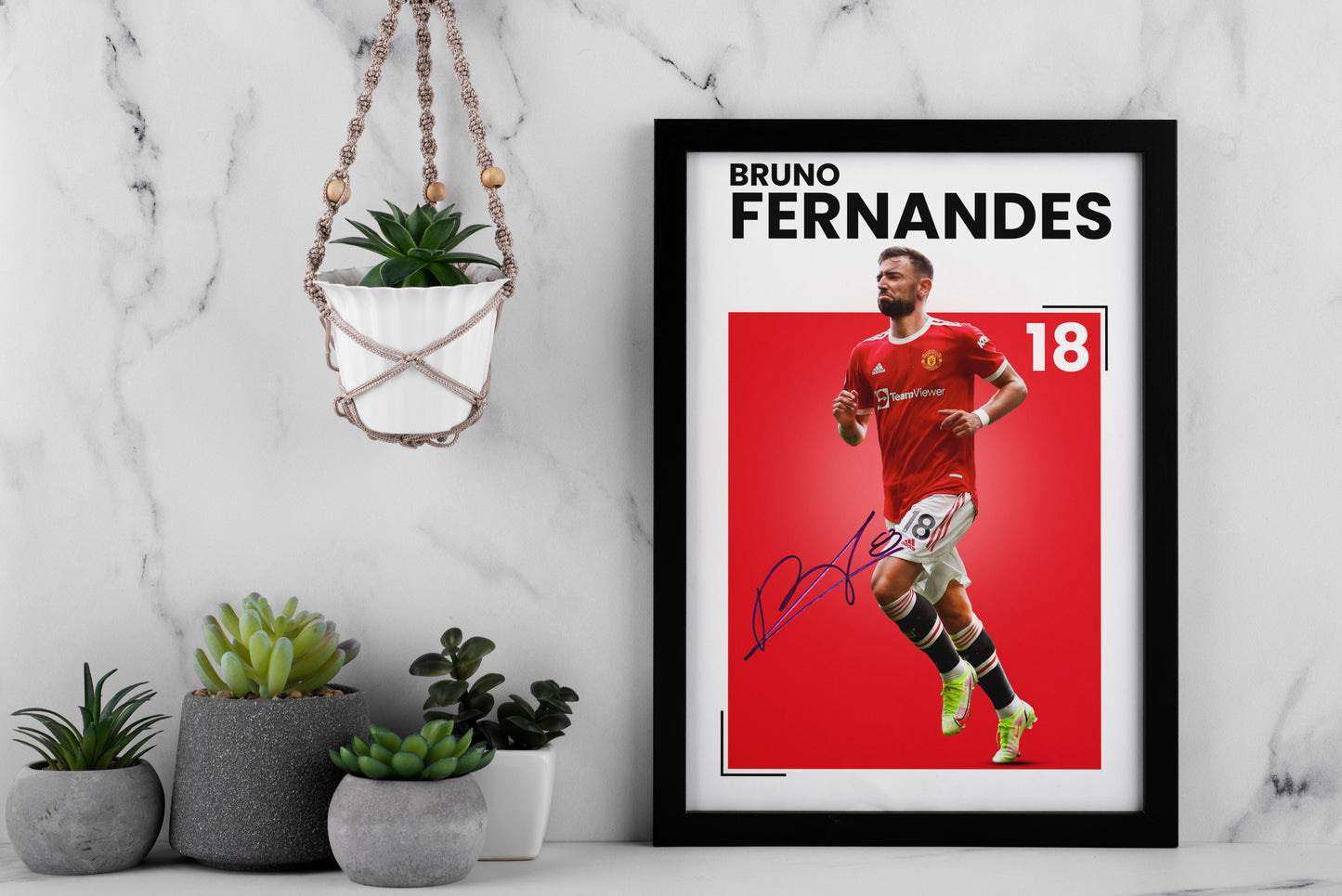 Bruno Fernandes Signed Poster Print - Limited Edition Autograph Fan Gift - Collectible Football Memorabilia - Manchester United FC