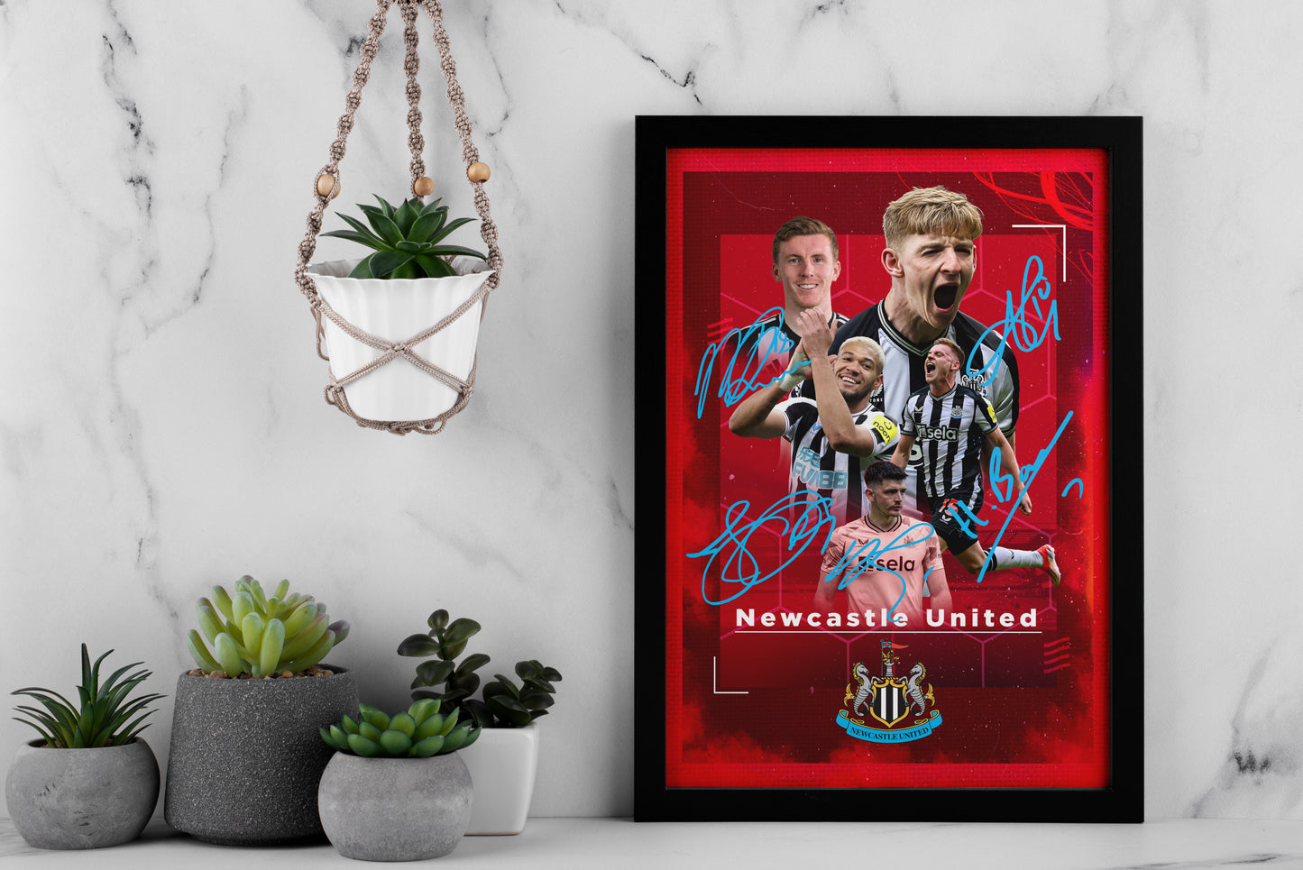 Newcastle United FC 2024-25 Stars Merchandise Signed Poster Print- Limited Edition Autograph Football Fan Gift