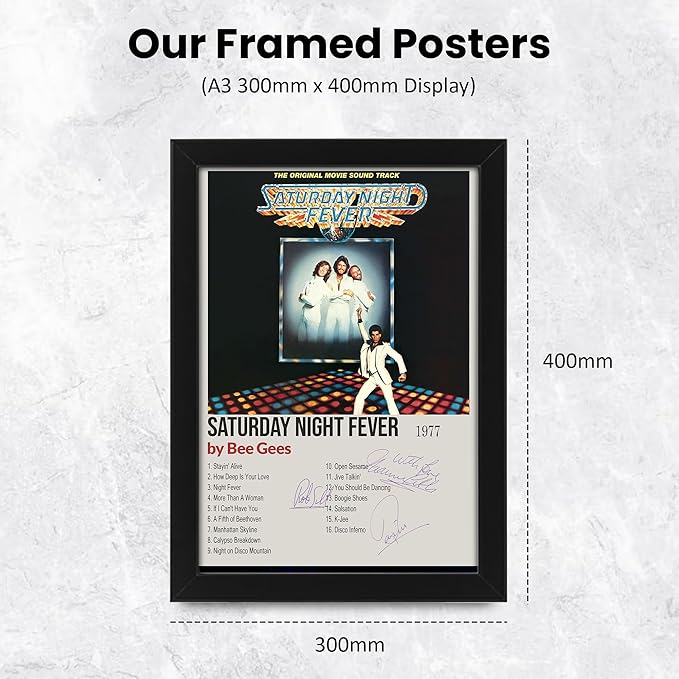 Bee Gees - Saturday Night Fever Signed Poster Print- Limited Edition Autograph Fan Gift – Collectible Memorabilia Merchandise