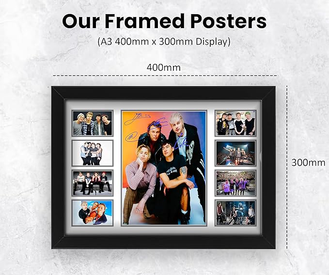 5 Seconds of Summer Limited Edition Collage Poster Print - Autographed by All Band Members - 5SOS Signed Fan Gift Merchandise