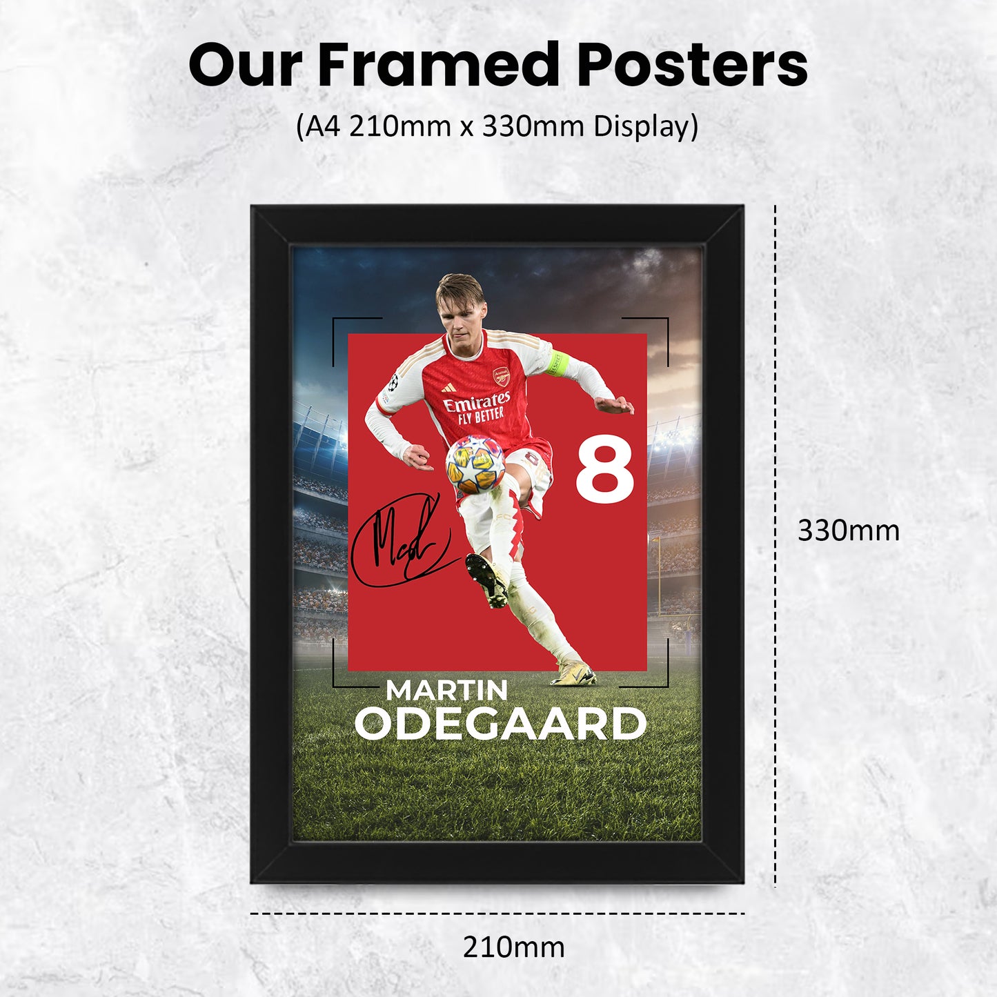 Martin Odegaard Signed Poster Print - Limited Edition Autographed Collectible Memorabilia Merchandise for Arsenal FC Fans