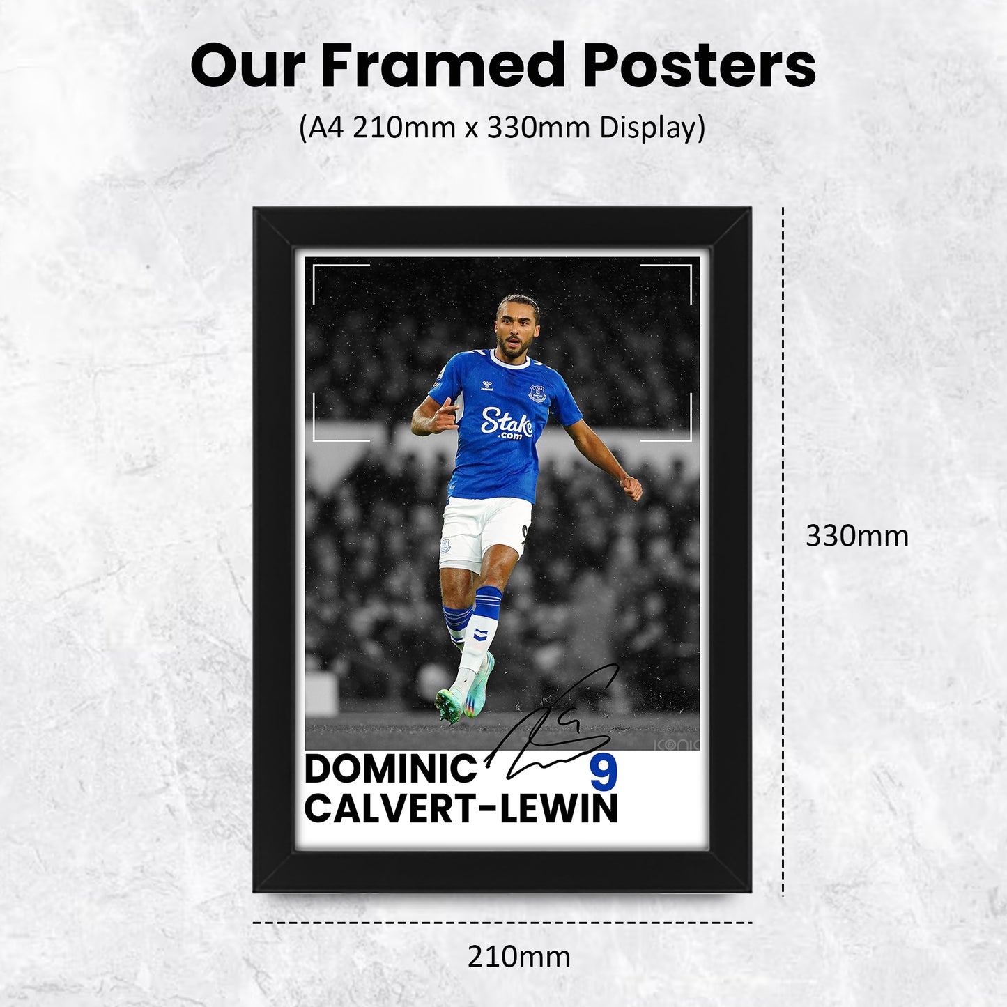 Dominic Calvert-Lewin Signed Poster Print - Limited Edition Autographed Fan Gift | Everton FC Collectible Memorabilia
