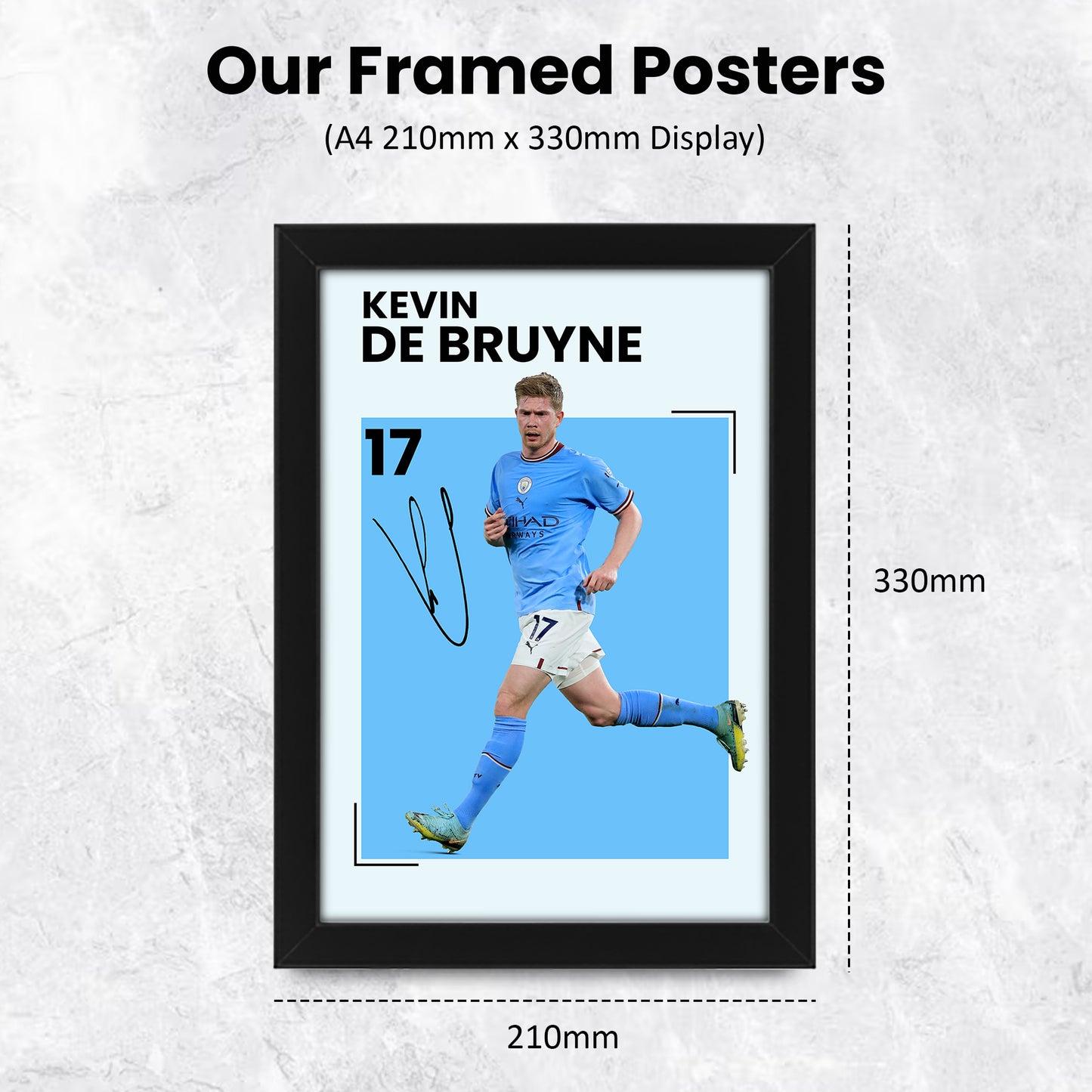 Kevin De Bruyne Signed Poster Print – Limited Edition Autographed Memorabilia | Manchester City FC